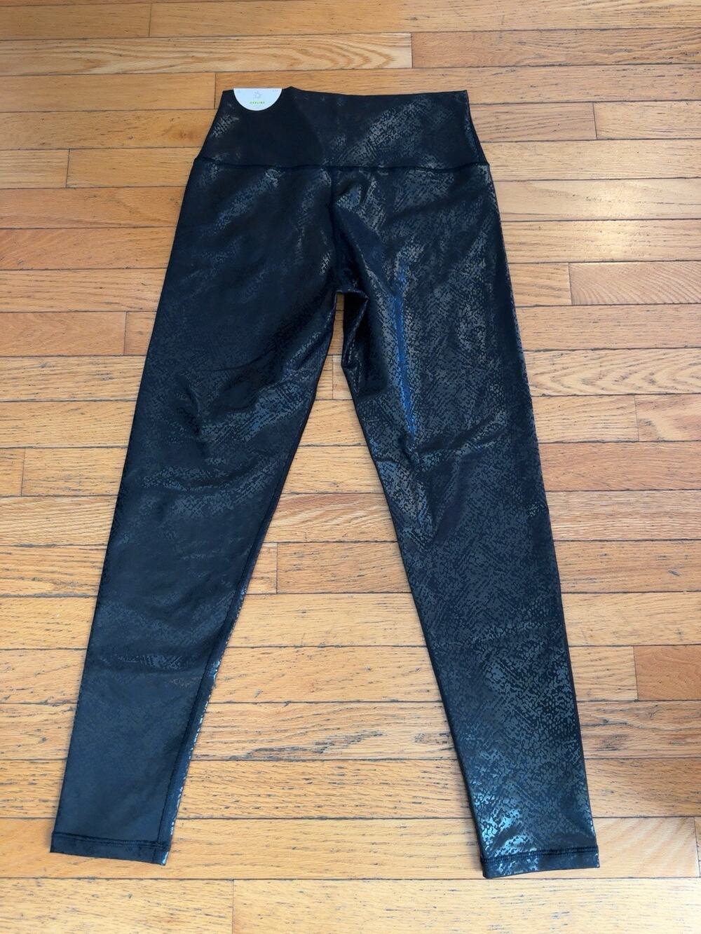 NEW Offline by Aerie Leggings L Black Foil Snake Print High Rise Athletic Pants